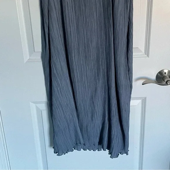 New! Madewell The Goldie Dress in Plissé Teapot Blue nwt 18959